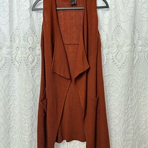Rust Open Front Cardigan